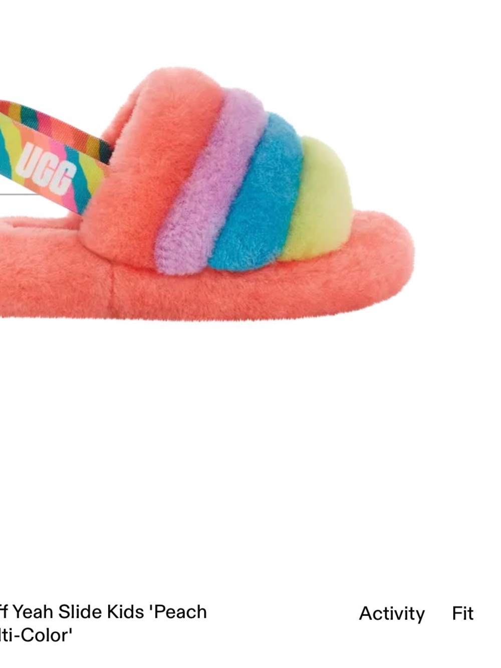 UGG Fluff Yeah Slide Kids Peach
Bliss Multi-Color size 4